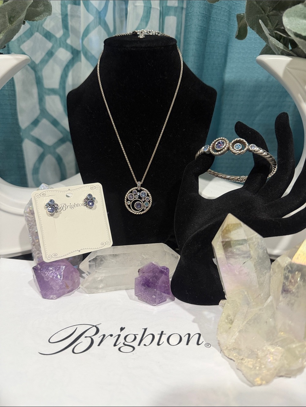 Full Set Brighton Halo Tanzanite Swarovski Crystal - Retired